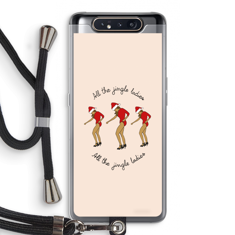 CaseCompany Jingle Ladies: Samsung Galaxy A80 Transparant Hoesje met koord