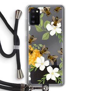 CaseCompany No flowers without bees: Samsung Galaxy A41 Transparant Hoesje met koord