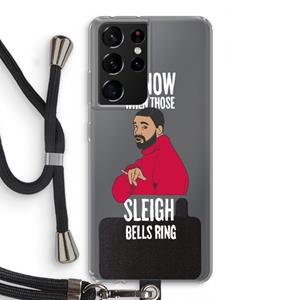 CaseCompany Sleigh Bells Ring: Samsung Galaxy S21 Ultra Transparant Hoesje met koord