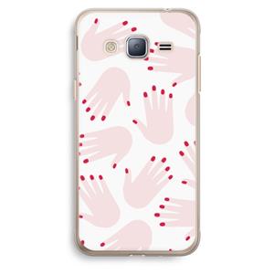 CaseCompany Hands pink: Samsung Galaxy J3 (2016) Transparant Hoesje