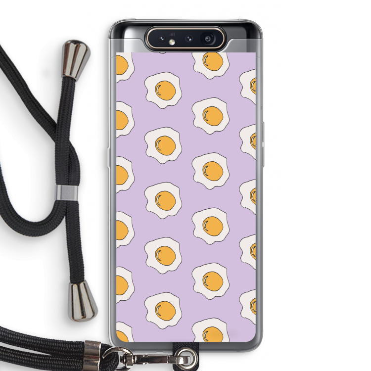 CaseCompany Bacon to my eggs #1: Samsung Galaxy A80 Transparant Hoesje met koord
