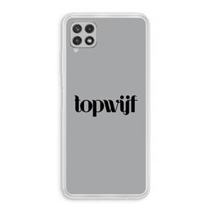 CaseCompany Topwijf Grijs Zwart: Samsung Galaxy A22 4G Transparant Hoesje
