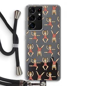 CaseCompany Gymboys: Samsung Galaxy S21 Ultra Transparant Hoesje met koord