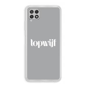 CaseCompany Topwijf Grijs Wit: Samsung Galaxy A22 4G Transparant Hoesje