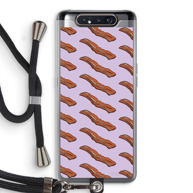 CaseCompany Bacon to my eggs #2: Samsung Galaxy A80 Transparant Hoesje met koord