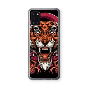 CaseCompany Tiger and Rattlesnakes: Samsung Galaxy A31 Transparant Hoesje