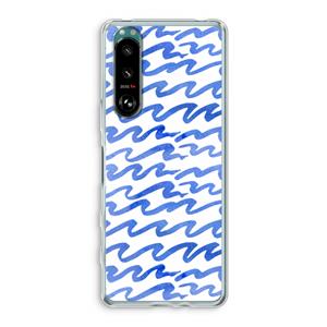 CaseCompany Blauwe golven: Sony Xperia 5 III Transparant Hoesje