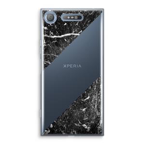CaseCompany Zwart marmer: Sony Xperia XZ1 Transparant Hoesje