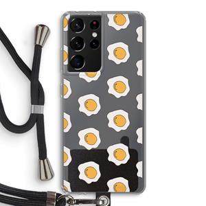 CaseCompany Bacon to my eggs #1: Samsung Galaxy S21 Ultra Transparant Hoesje met koord