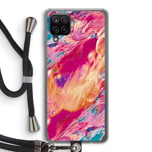 CaseCompany Pastel Echoes: Samsung Galaxy A12 Transparant Hoesje met koord
