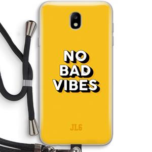 CaseCompany No Bad Vibes: Samsung Galaxy J7 (2017) Transparant Hoesje met koord