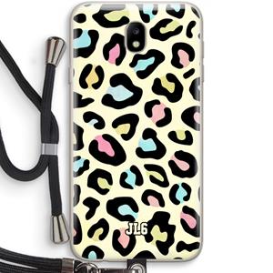 CaseCompany Leopard pattern: Samsung Galaxy J7 (2017) Transparant Hoesje met koord