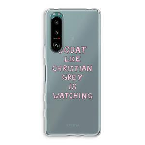 CaseCompany Christian Grey: Sony Xperia 5 III Transparant Hoesje