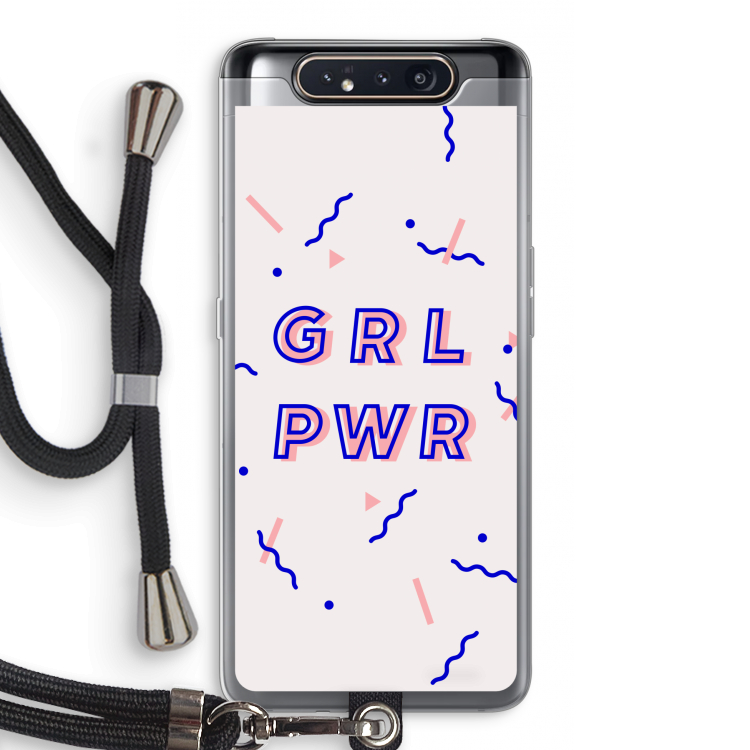 CaseCompany GRL PWR: Samsung Galaxy A80 Transparant Hoesje met koord
