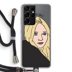 CaseCompany Ashley: Samsung Galaxy S21 Ultra Transparant Hoesje met koord