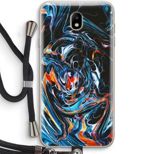 CaseCompany Black Unicorn: Samsung Galaxy J7 (2017) Transparant Hoesje met koord