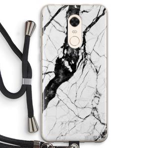 CaseCompany Witte marmer 2: Xiaomi Redmi 5 Transparant Hoesje met koord
