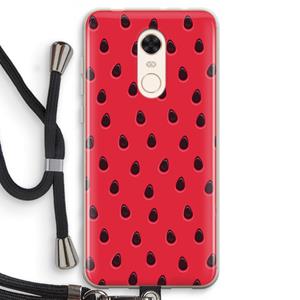 CaseCompany Watermelon: Xiaomi Redmi 5 Transparant Hoesje met koord