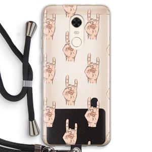 CaseCompany Rock: Xiaomi Redmi 5 Transparant Hoesje met koord