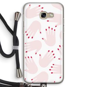 CaseCompany Hands pink: Samsung Galaxy A5 (2017) Transparant Hoesje met koord