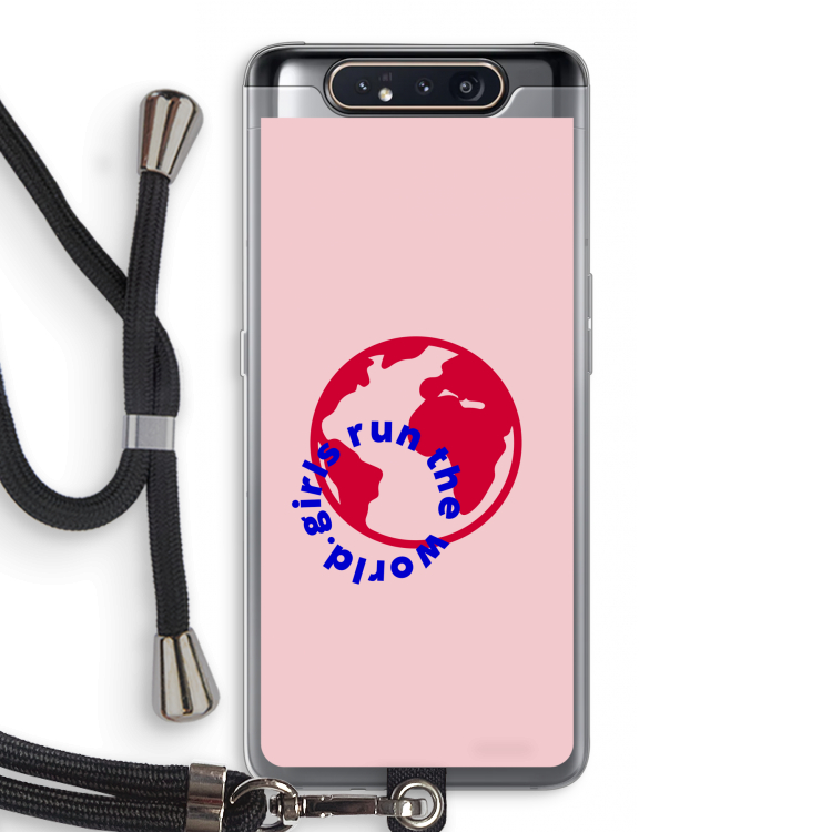 CaseCompany Run The World: Samsung Galaxy A80 Transparant Hoesje met koord
