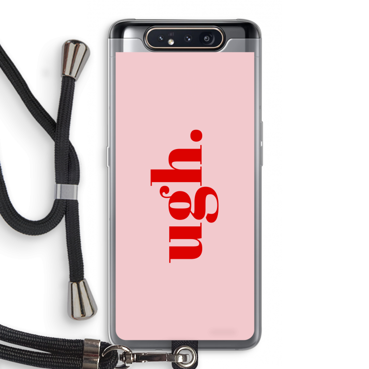 CaseCompany Ugh: Samsung Galaxy A80 Transparant Hoesje met koord