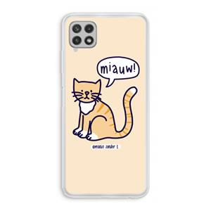 CaseCompany Miauw: Samsung Galaxy A22 4G Transparant Hoesje