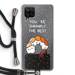 CaseCompany You're Shrimply The Best: Samsung Galaxy A12 Transparant Hoesje met koord