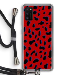 CaseCompany Red Leopard: Samsung Galaxy A41 Transparant Hoesje met koord