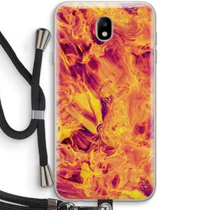 CaseCompany Eternal Fire: Samsung Galaxy J7 (2017) Transparant Hoesje met koord