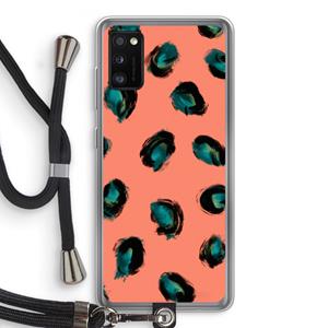 CaseCompany Pink Cheetah: Samsung Galaxy A41 Transparant Hoesje met koord