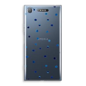 CaseCompany Blauwe stippen: Sony Xperia XZ1 Transparant Hoesje