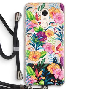 CaseCompany Tropisch 2: Xiaomi Redmi 5 Transparant Hoesje met koord
