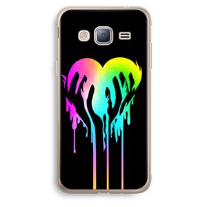 CaseCompany Hold My Heart: Samsung Galaxy J3 (2016) Transparant Hoesje