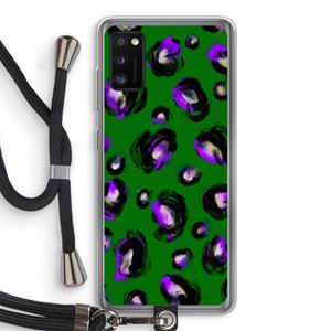 CaseCompany Green Cheetah: Samsung Galaxy A41 Transparant Hoesje met koord