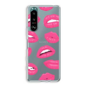 CaseCompany Bite my lip: Sony Xperia 5 III Transparant Hoesje