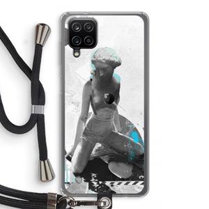 CaseCompany I will not feel a thing: Samsung Galaxy A12 Transparant Hoesje met koord
