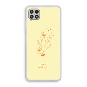 CaseCompany No rain no flowers: Samsung Galaxy A22 4G Transparant Hoesje
