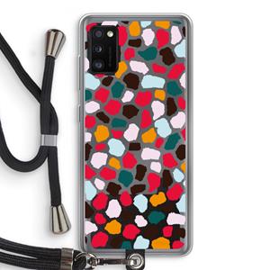 CaseCompany Colored Giraffe: Samsung Galaxy A41 Transparant Hoesje met koord