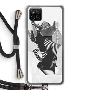 CaseCompany House: Samsung Galaxy A12 Transparant Hoesje met koord