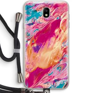 CaseCompany Pastel Echoes: Samsung Galaxy J7 (2017) Transparant Hoesje met koord