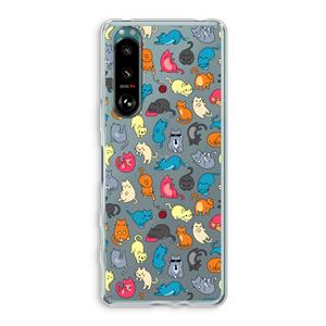 CaseCompany Kleurrijke katten: Sony Xperia 5 III Transparant Hoesje