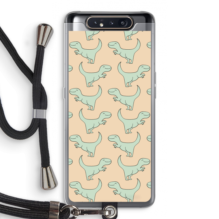 CaseCompany Dinos: Samsung Galaxy A80 Transparant Hoesje met koord