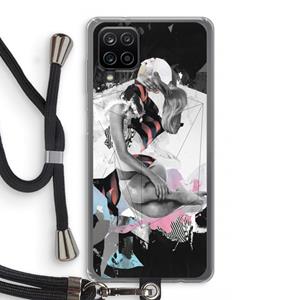 CaseCompany Camouflage de sommeil: Samsung Galaxy A12 Transparant Hoesje met koord