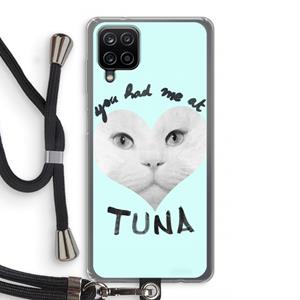 CaseCompany You had me at tuna: Samsung Galaxy A12 Transparant Hoesje met koord