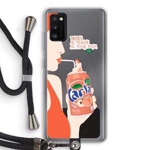 CaseCompany Peach please!: Samsung Galaxy A41 Transparant Hoesje met koord
