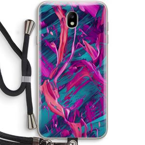 CaseCompany Pink Clouds: Samsung Galaxy J7 (2017) Transparant Hoesje met koord