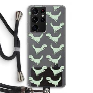 CaseCompany Dinos: Samsung Galaxy S21 Ultra Transparant Hoesje met koord