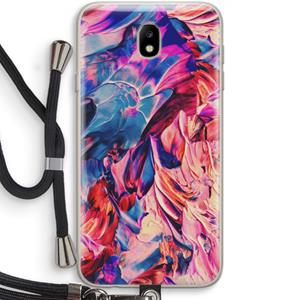 CaseCompany Pink Orchard: Samsung Galaxy J7 (2017) Transparant Hoesje met koord