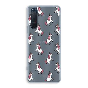 CaseCompany Eenhoorns overal: Sony Xperia 5 II Transparant Hoesje